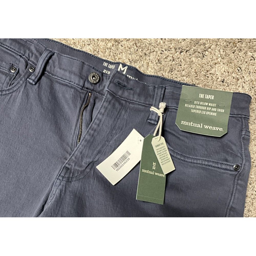 The Taper Men's Pant By Mutual Weave Size 32/30 Sits Below Waist, Relaxed, Taper - Picture 2 of 8